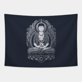 Gautama Buddha Distressed Halftone Tapestry