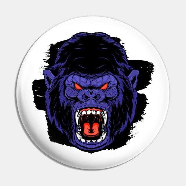 Gorilla design Pin by Pearsville