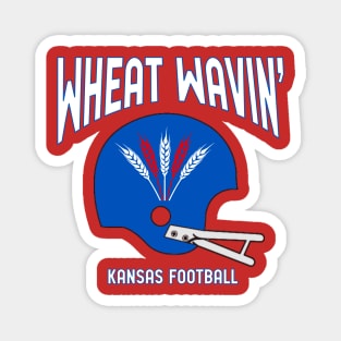 Wheat Wavin KU Football Red Magnet