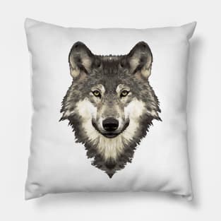 Wolfie In Gray Pillow