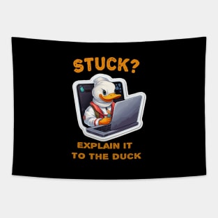 Stuck explain it to the duck Tapestry