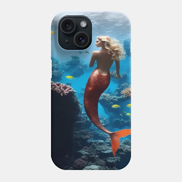 A mermaid and the aquatic world Phone Case by Marcel1966