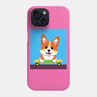 Skateboarding Corgi Dog Phone Case