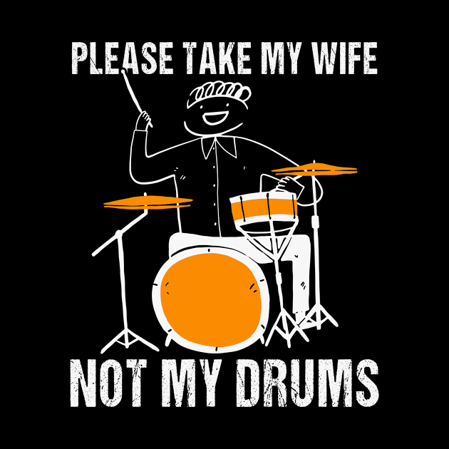 Funny Drummer Drumming Drum Kit Percussion I Wife Ufo Aliens by Xonmau