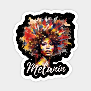 Melanin | Colorful Artistic Afro Woman Magnet