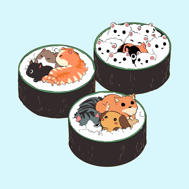 Cute Sushi  Cat by Vintage Dream