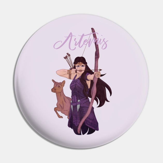 Artemis Goddess of the Hunt Pin by polliadesign