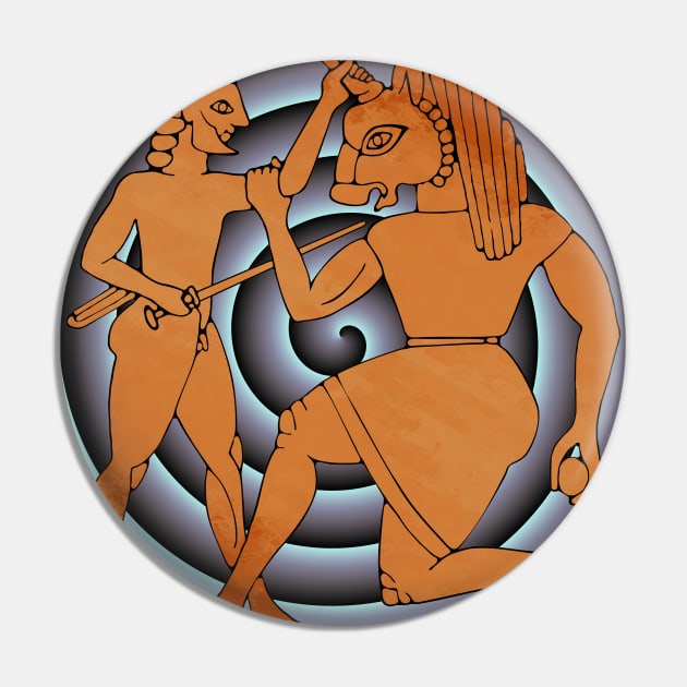 Theseus slays the Minotaur Pin by Mosaicblues