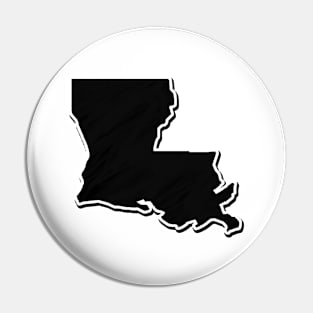 Black Louisiana Outline Pin