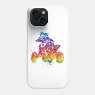 Four Wheeler Riding Girl Watercolor Silhouette Phone Case