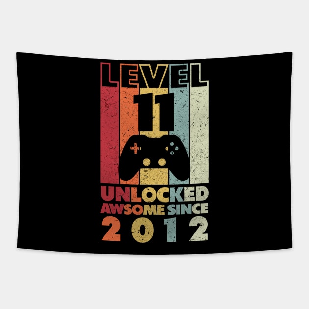 Level 11 Unlocked 11th Birthday 11 Year Old Boy Gamer Bday Tapestry by baggageruptured