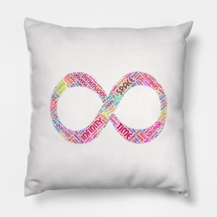 Infinity Symbol Silhouette Shape Text Word Cloud Pillow