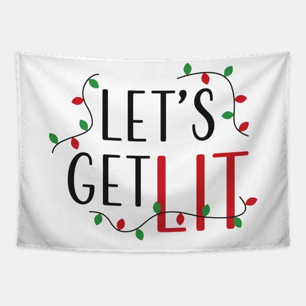 Christmas Let's get Lit Tapestry by hippyhappy