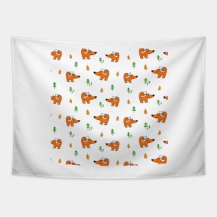 Fox in the forrest pattern Tapestry