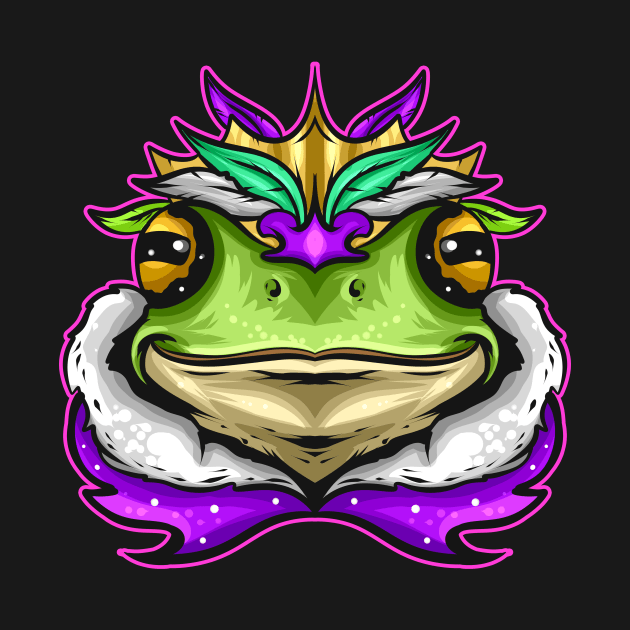 Frog King Or Frog Prince With Royal Fur For Mardi Gras by SinBle