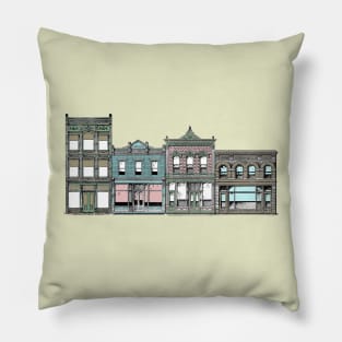 Painted Lady Townscape Pillow