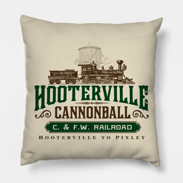 Hooterville Cannonball Pillow by MindsparkCreative