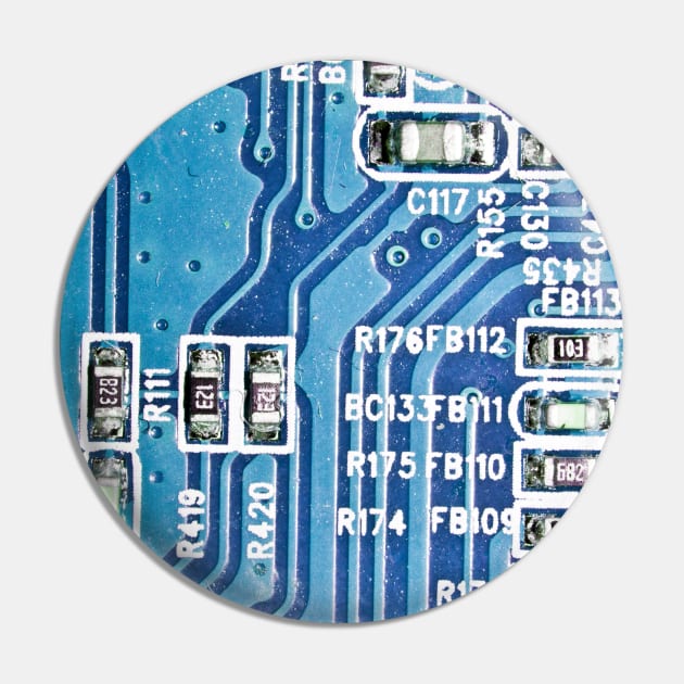 Blue Technology Circuit Board Pin by Squeeb Creative
