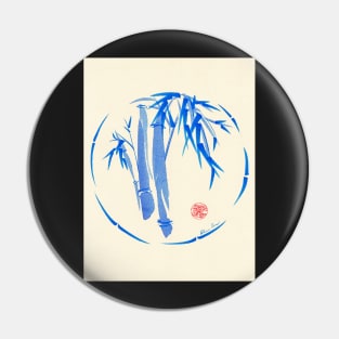 "enso blu"  Original enso sumi-e ink brush pen wash painting Pin