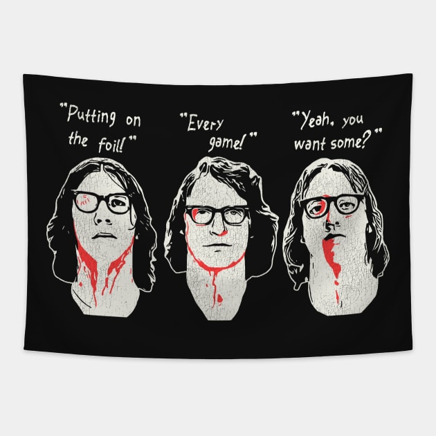 "Putting on the Foil!" Hanson Brothers Slap Shot Quote Tapestry by darklordpug