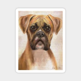 Painting of a Brown Boxer, Looking Directly at You Magnet