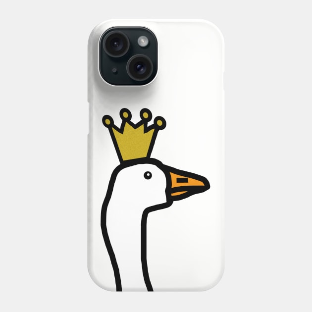 Portrait of a Gaming Goose Wearing a Crown Phone Case by ellenhenryart