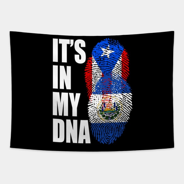 Puerto Rican And Salvadorian Mix Heritage Flag Tapestry by Just Rep It!!