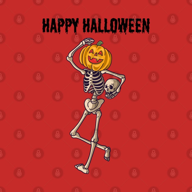 Happy Halloween Dancing Skeleton by FoxyChroma