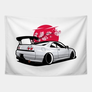 White Skyline GTR R33 Tapestry