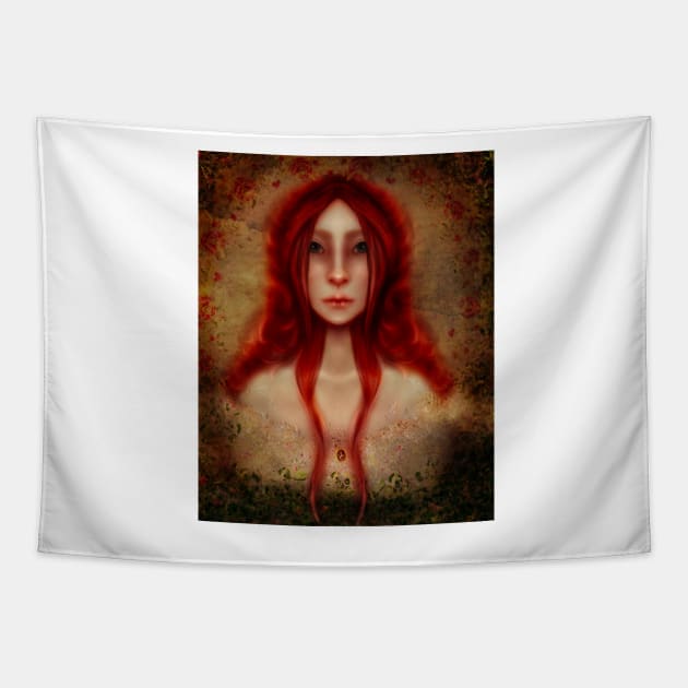 Anne of Green Gables Lady of Shallot Fan Art Red Hair Victorian Dress Cameo- Book Gift Tapestry by penandbea