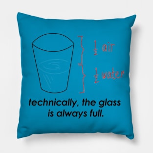 Technically The Glass Is Always Full Pillow