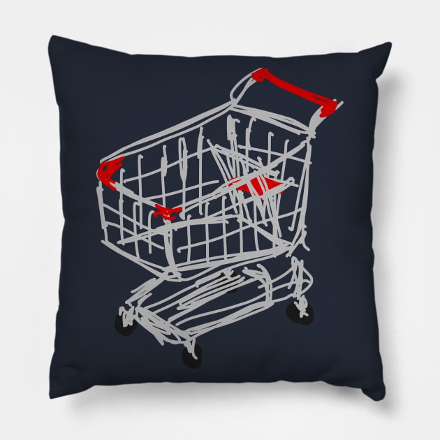 Shopping Trolley Pillow by SpookyMeerkat