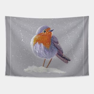 Robin in the Snow Tapestry