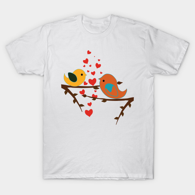 Loving Birds Painting Birds Illustration T Shirt Teepublic