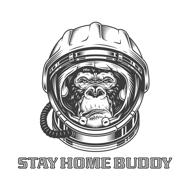 Stay at Home Buddy Astronaut Head of Gorilla by SweetMay