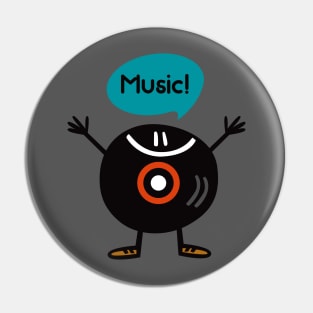 Retro vinyl record Pin