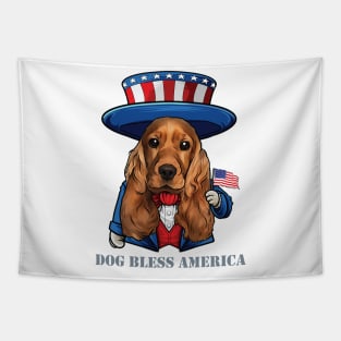 Cocker Spaniel Dog Bless America Tapestry