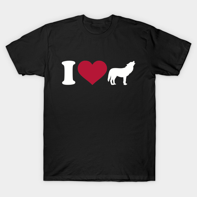 I Love Heart Wolves T-Shirt