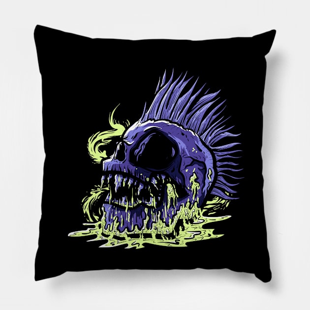 Punk Skull Pillow by RatBag