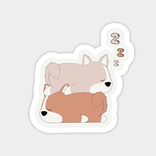 Sleepy corgis Magnet