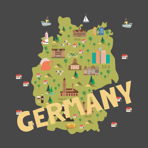 Germany Illustrated Map by JunkyDotCom