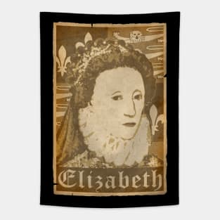 Elizabeth Queen Of England Propaganda Poster Pop Art Tapestry