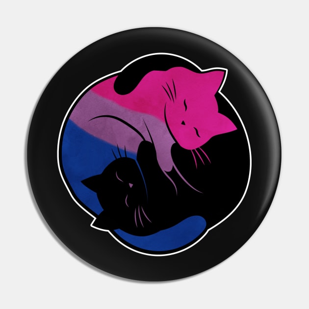 Bisexual Eternal Yin Yang Cat Pin by Psitta