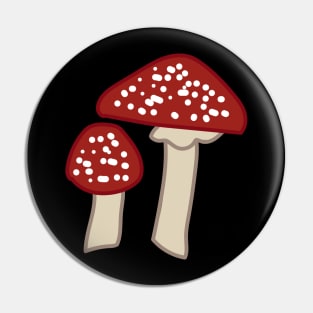 Red Cottagecore Mushrooms Pin