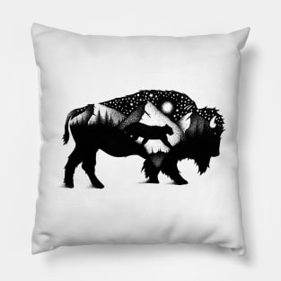 THE BISON AND THE COUGAR Pillow