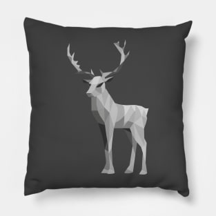 Grey Geometric Deer Pillow