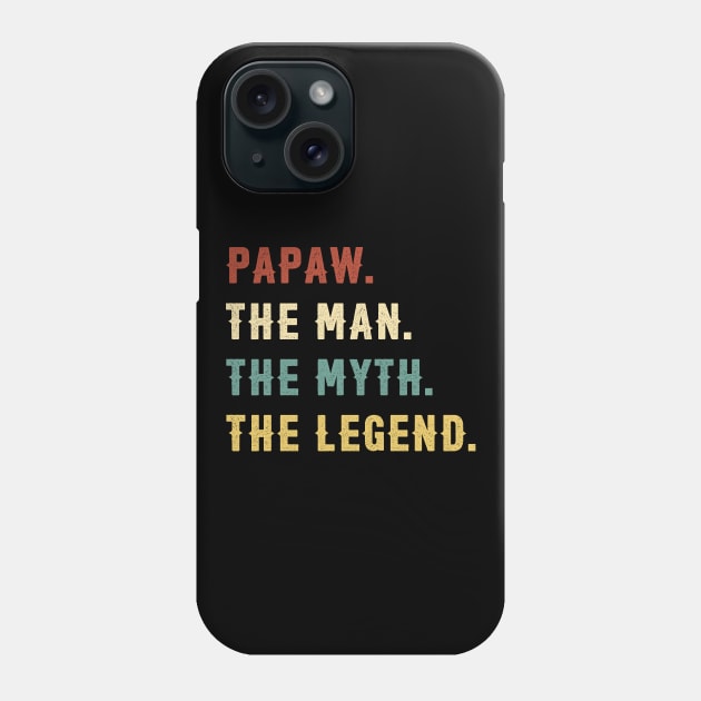 Fathers Day Gift Papaw The Man The Myth The Legend Phone Case by Soema