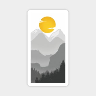 Mountain illustration Magnet