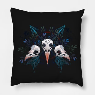 Forest Bird Skulls Pillow