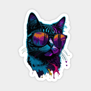 Maine cat with Sunglasses Magnet